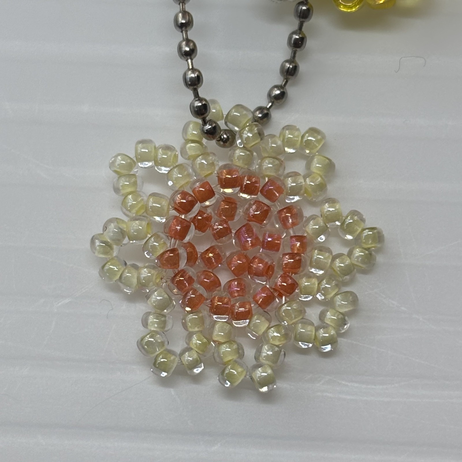 Cremation Ashes Keychain – Cremation Keepsake(Yellow flower and heart)
