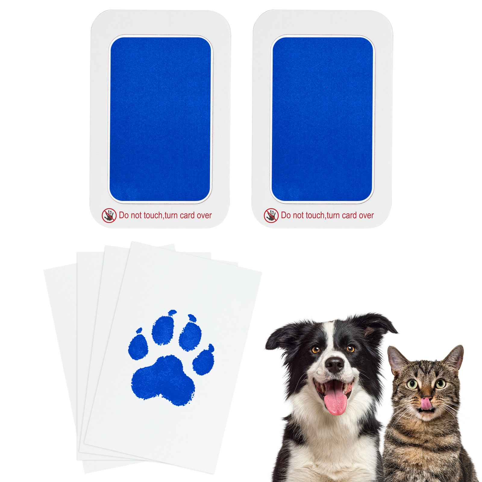Pet Paw Print Kit, 5.7″X4.1″ Paw Print Impression, (Lake Blue, 2 Set)