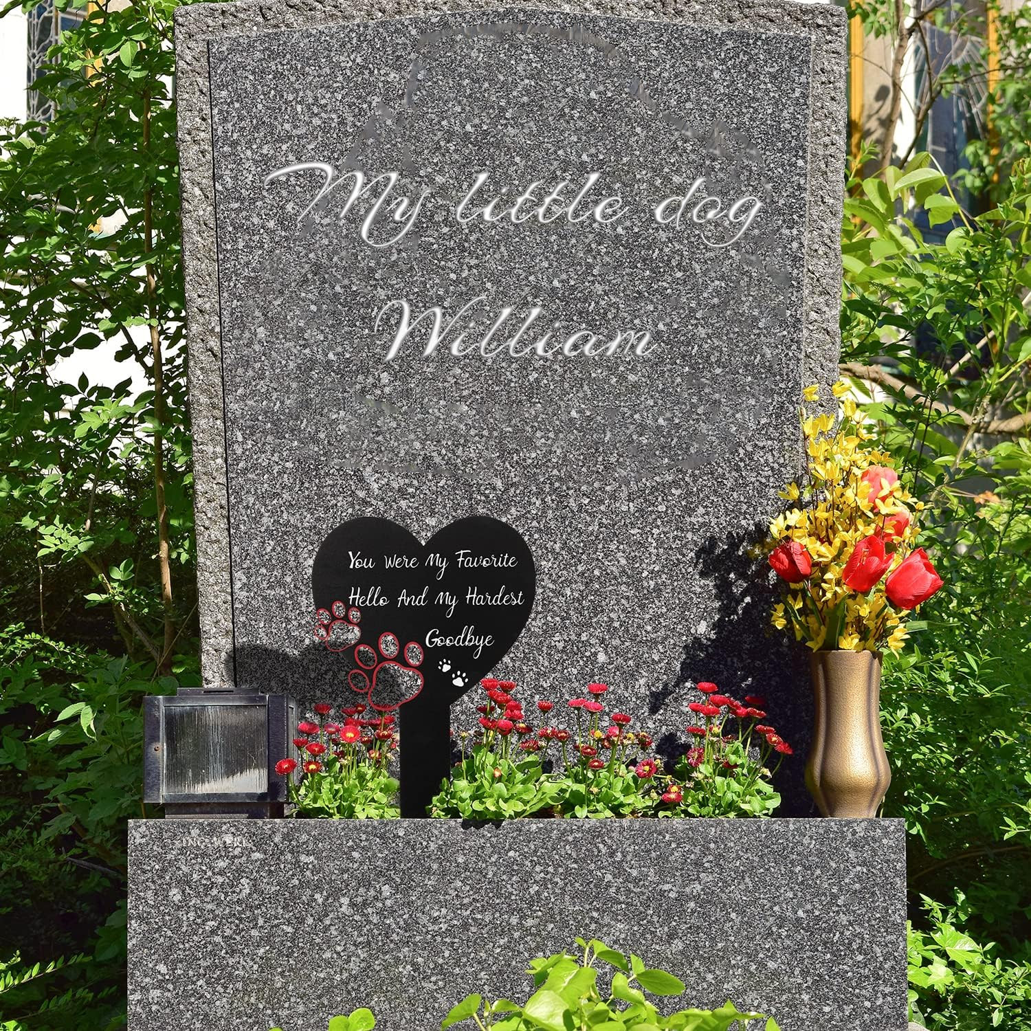 Pet Memorial Graves Markers for Dogs Cats, Pet Cemetery Headstones Decorations,