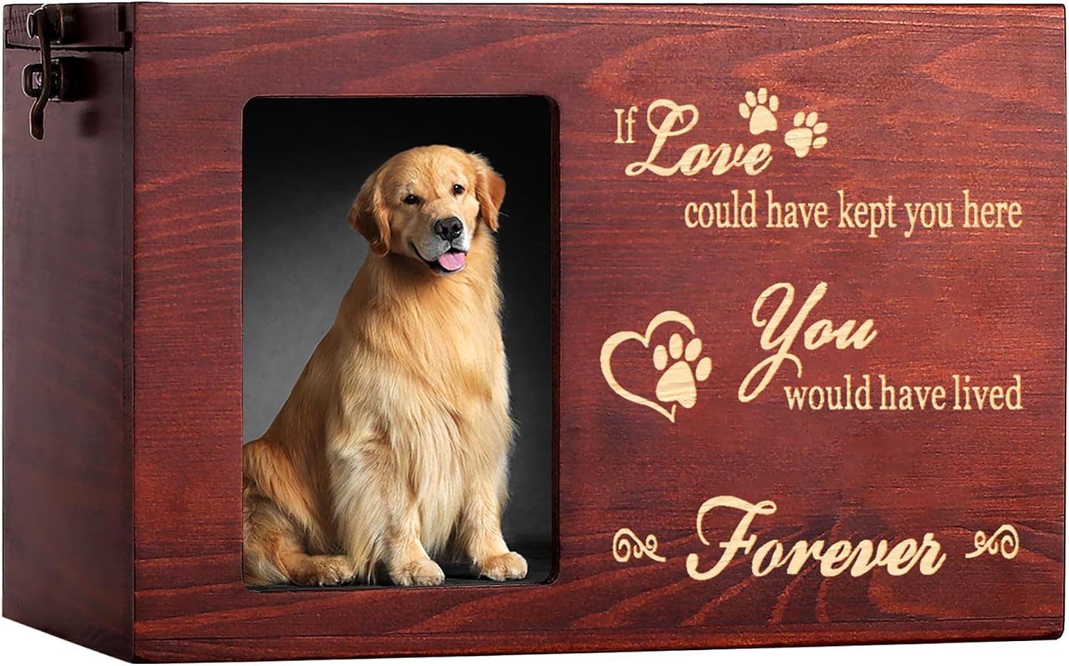 Pet Memorial Urns for Dog or Cat Ashes, Large Wooden Funeral Cremation Urns