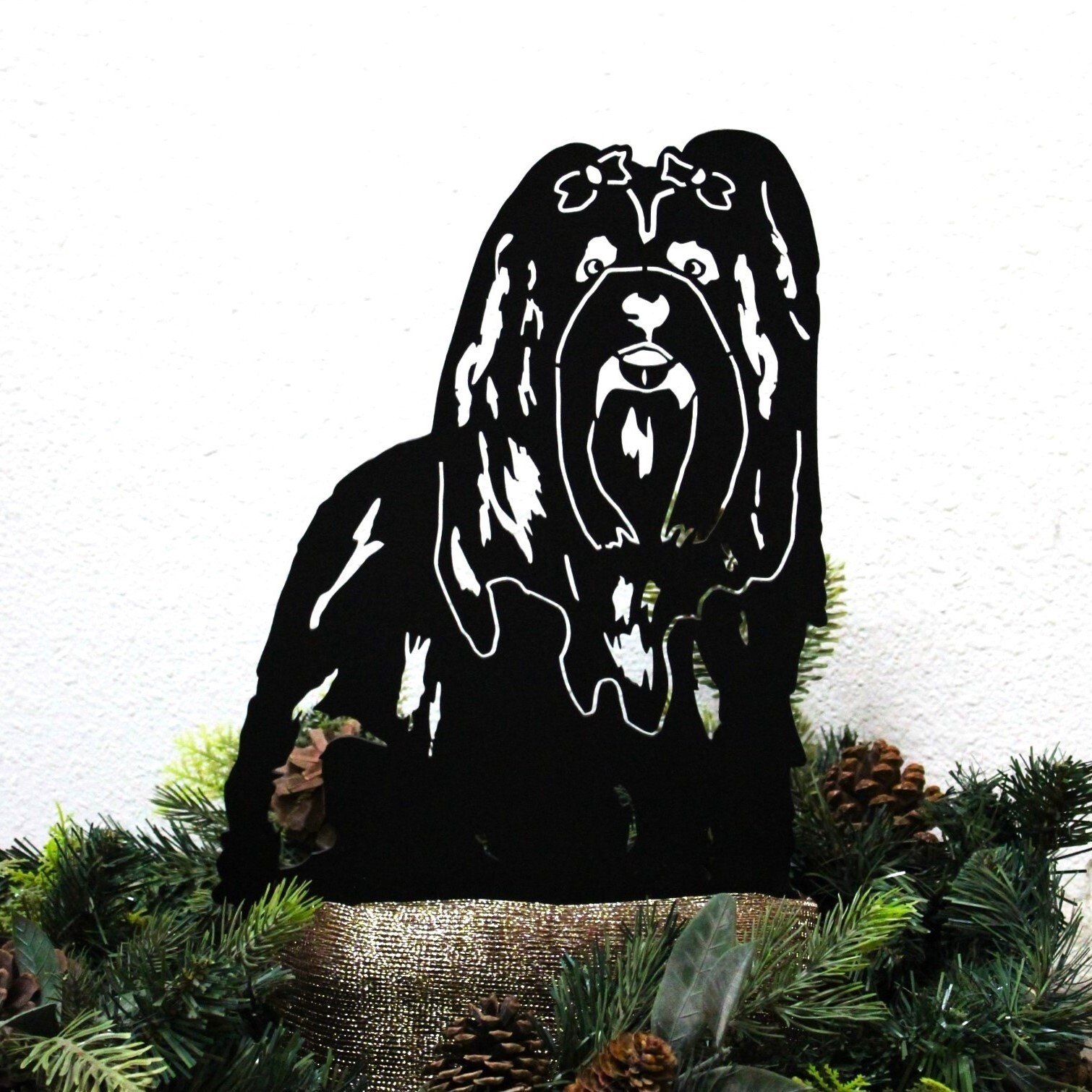 Shih Tzu Black Metal Dog Silhouette