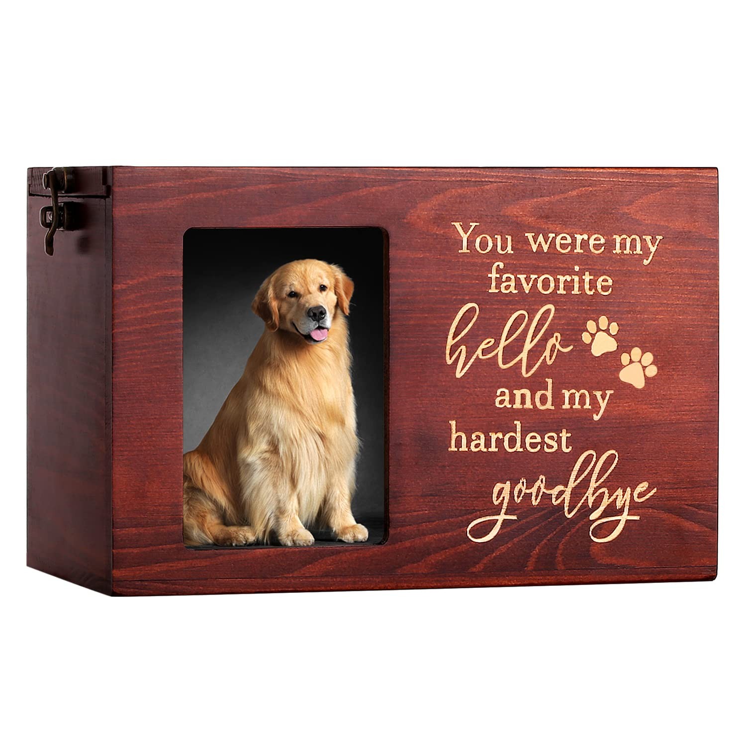 Large Pet Cremation Urn with Photo Frame – Dog Cat Ashes Memorial Box