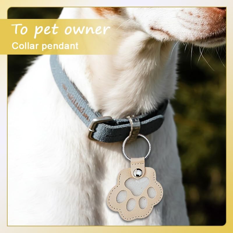 Pet Hair Keychain for Pet Lovers Paw Print Hair Holder Keepsake Storage Key C…