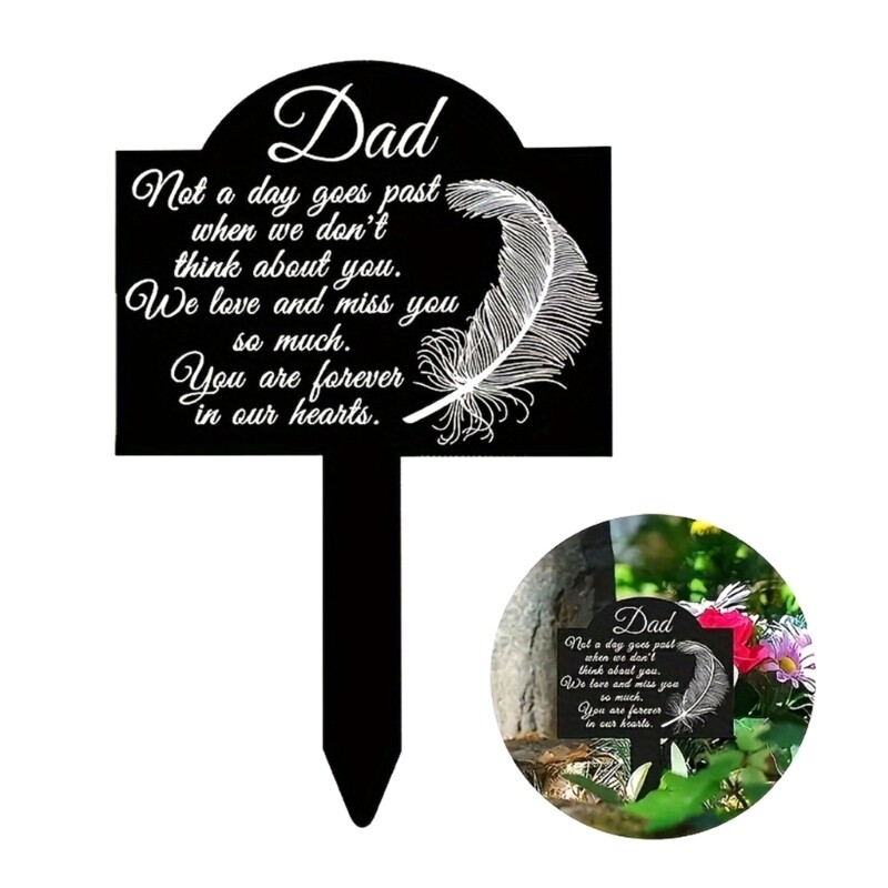 Acrylic Cemetery Memorial Grave Marker for Indoor or Outdoor Use Mom or Dad