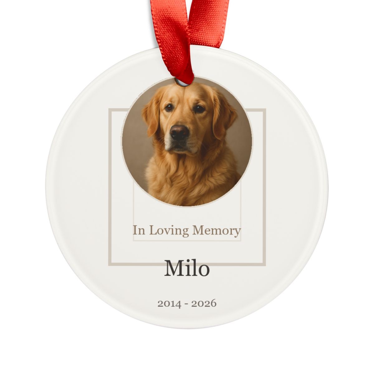 Custom Pet Memorial Ornament From Photo – Personalized Dog Cat Gift