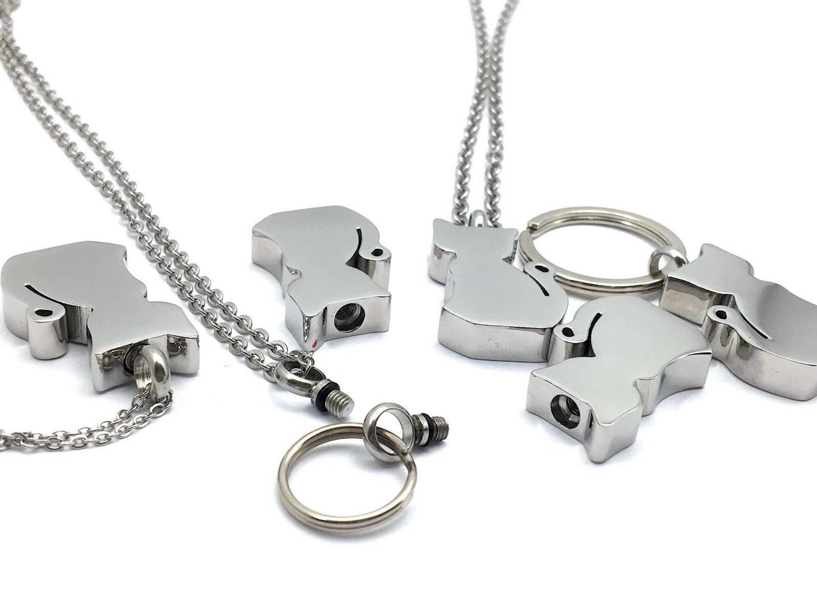Cat Cremation Necklace Jewelry Pendant Urn for Ashes Memorial Gift Silver Kitty