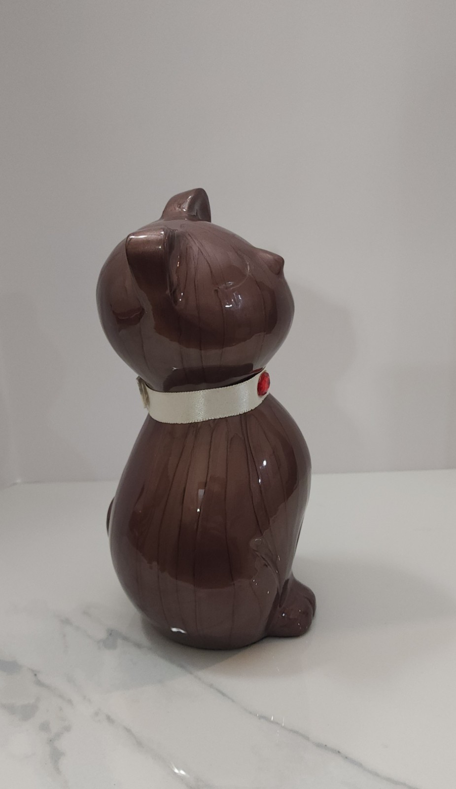 Bronze Cat Urn For Pet Ashes Hand Applied Resin Over Metal Cat Statue