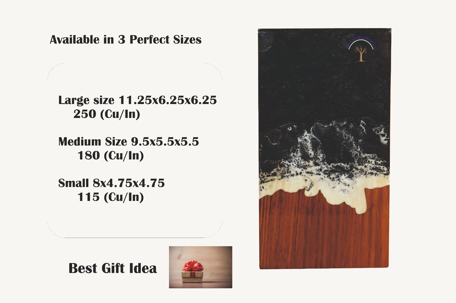 Wooden urn box – Handcrafted Ocean Wave Urn – Wooden Memorial Box for Loved Ones