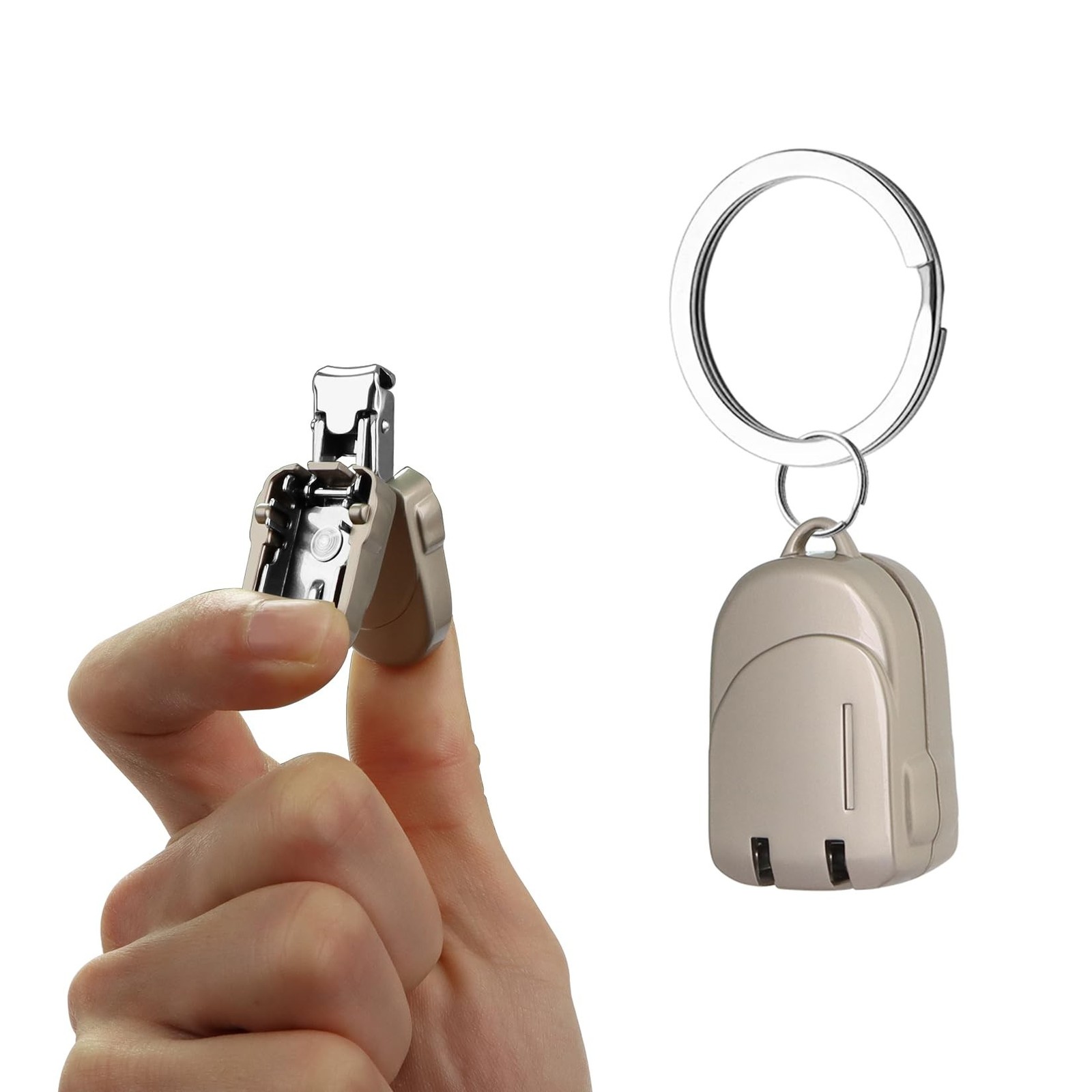 Portable Folding Mini Nail Clippers,All Metal Compact Small Nail Trimmers wit…