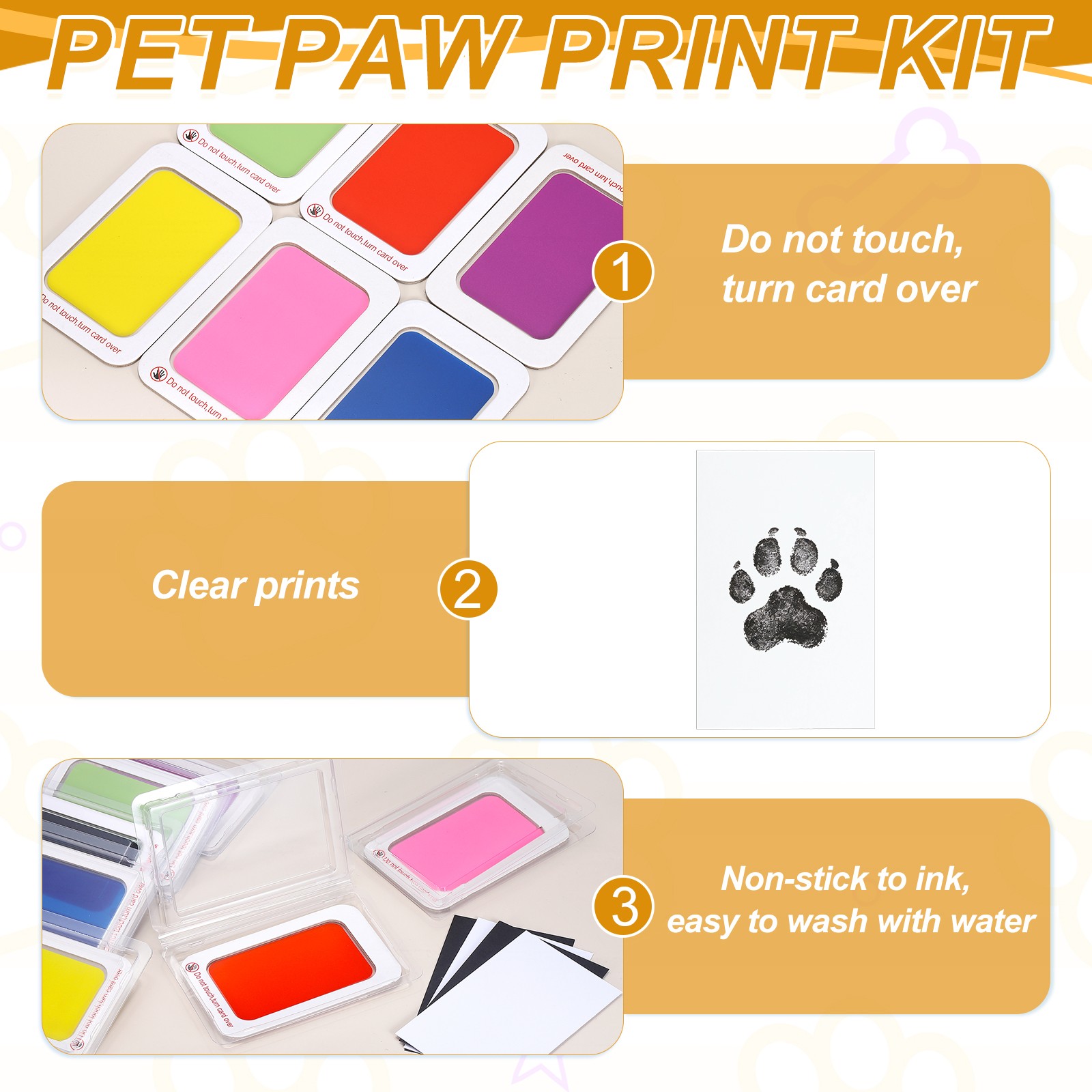 Pet Paw Print Kit 5.7″X4.1″ Paw Print Impression Rose Red 2 Set