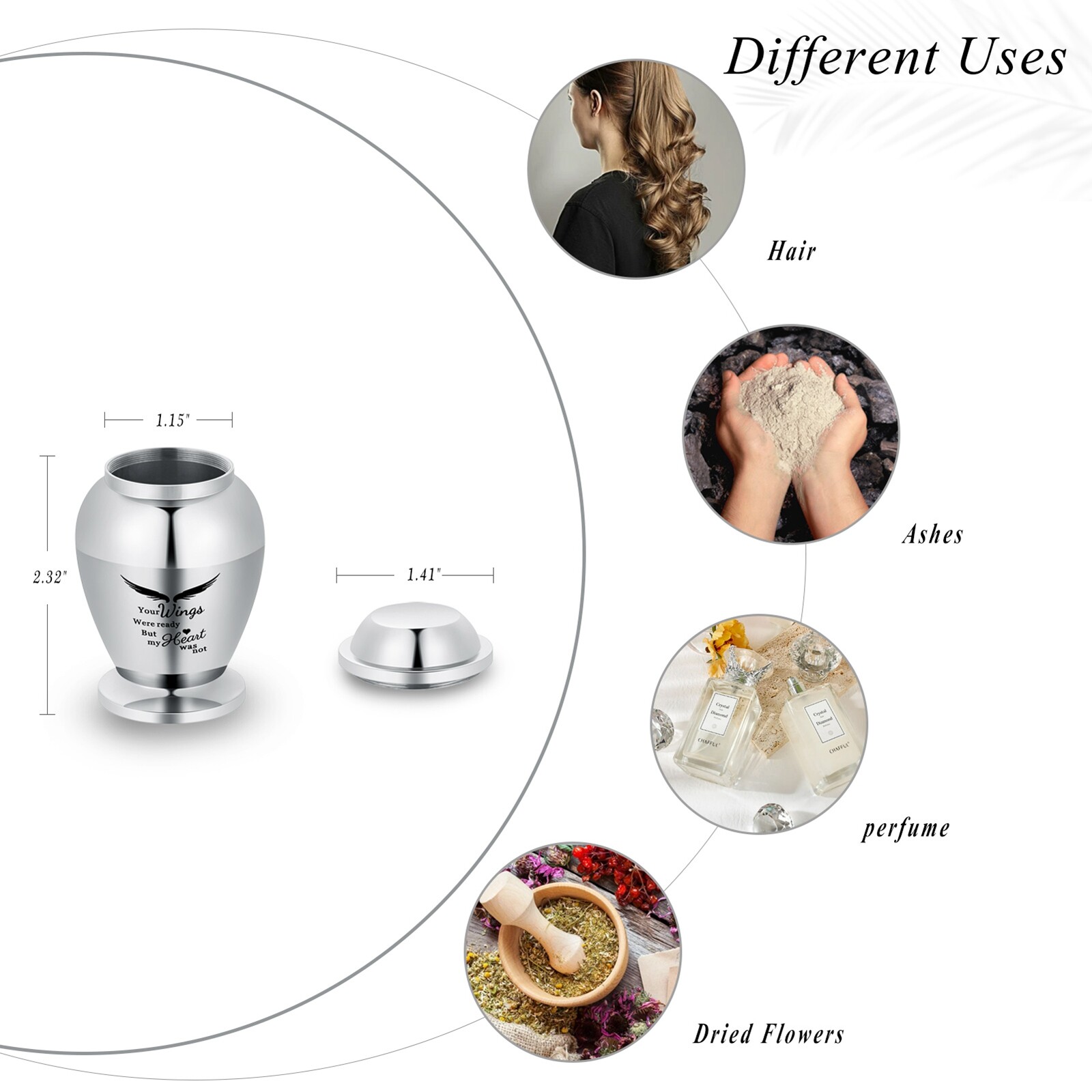 Small Keepsake Urns for Human Ashes Mini Cremation Urns for Ashes Wings Mini Urn