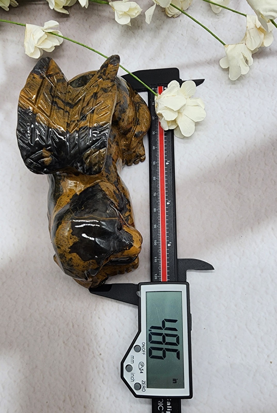 Mountain Jasper Winged Angel Dog – Pet Memorial Statue, Gemstone Pet Loss Gift