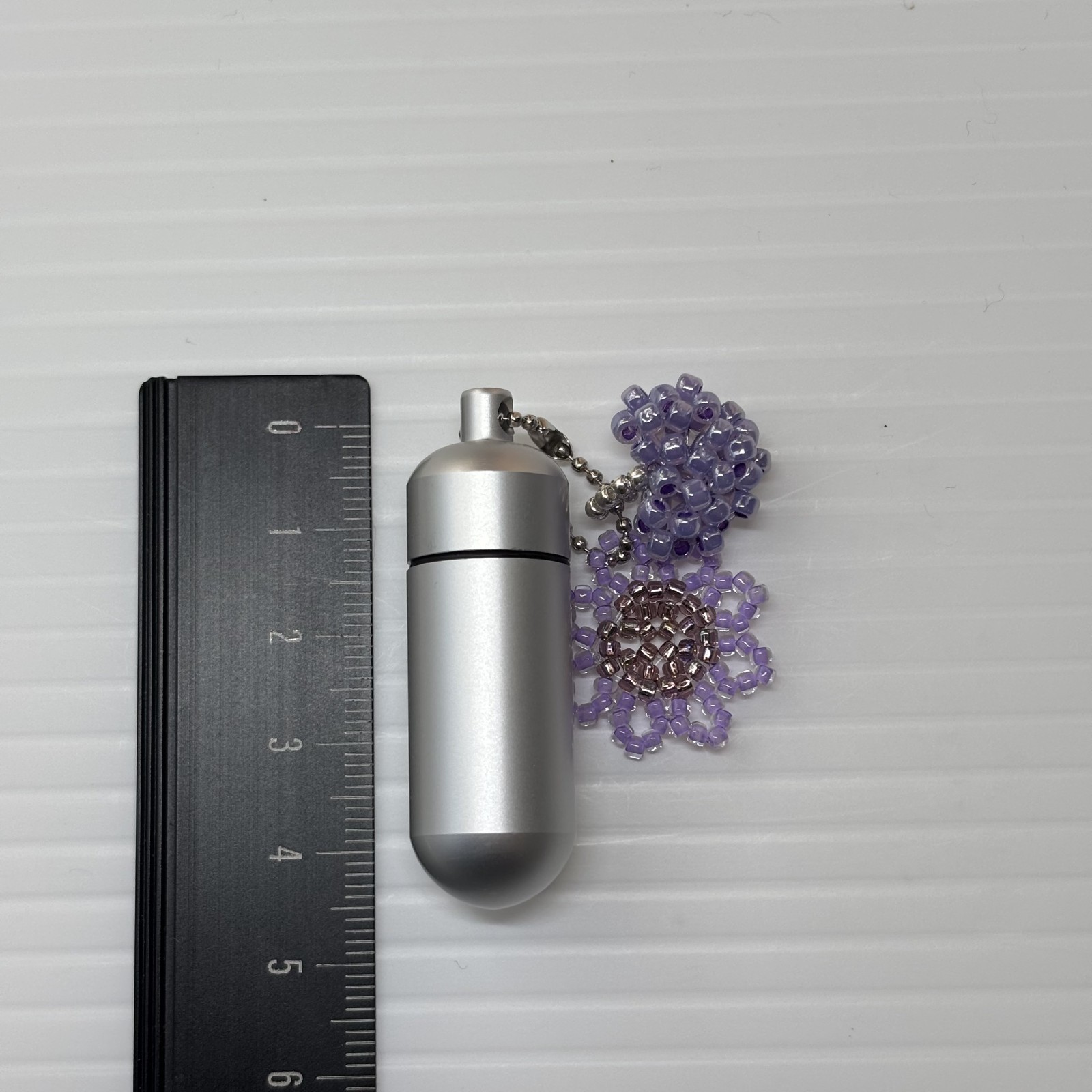 Cremation Ashes Keychain – Cremation Keepsake(purple flowers and heart)