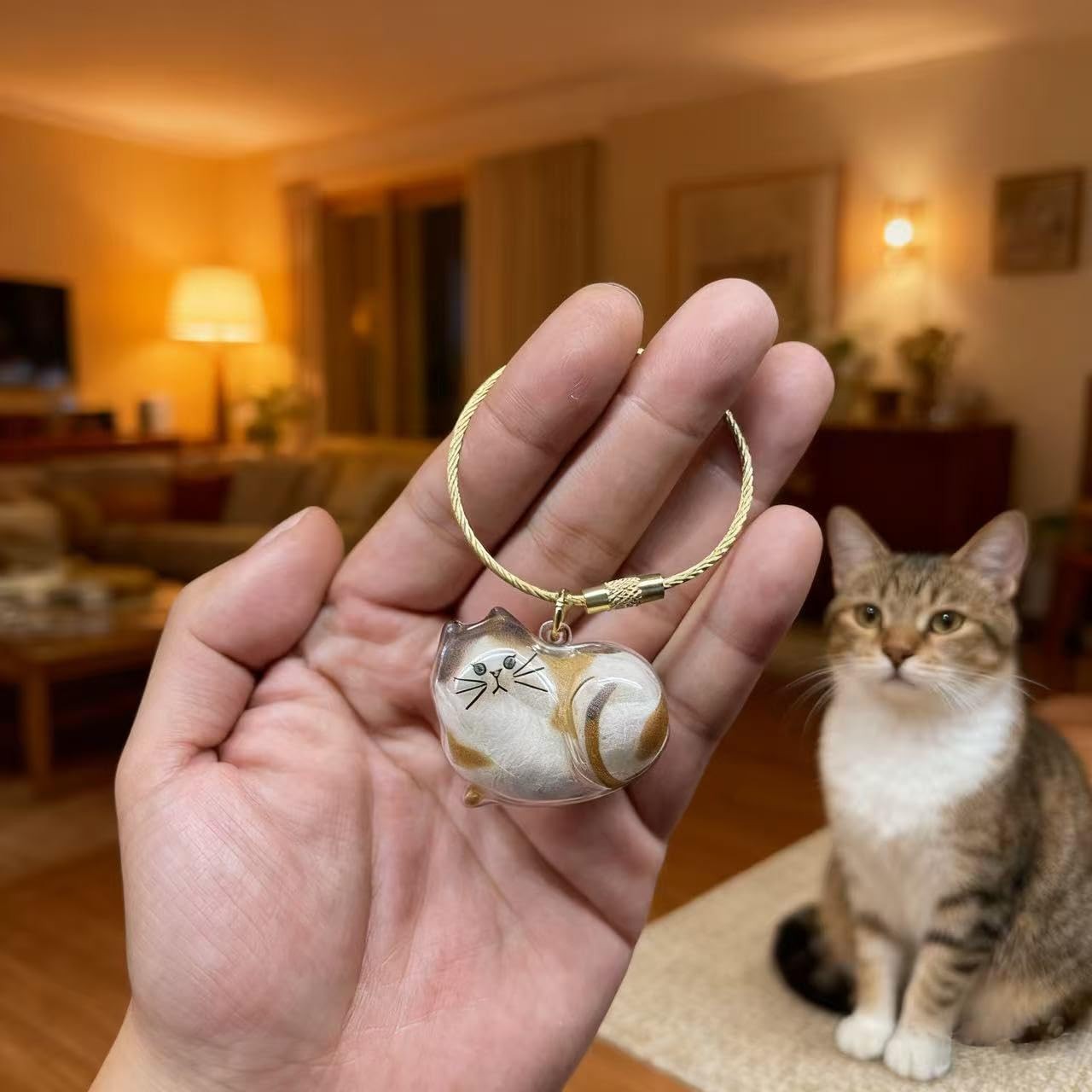 Cat Hair Storage Keychain,Transparent Cat and Dog Hair Storage Capsule,Welldo…