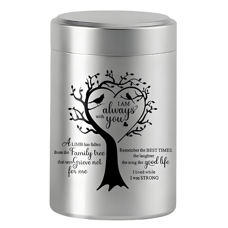 Elegant Aluminum Mini Trees Of Life Urn With Secure Opening For Ashes Keepsakes