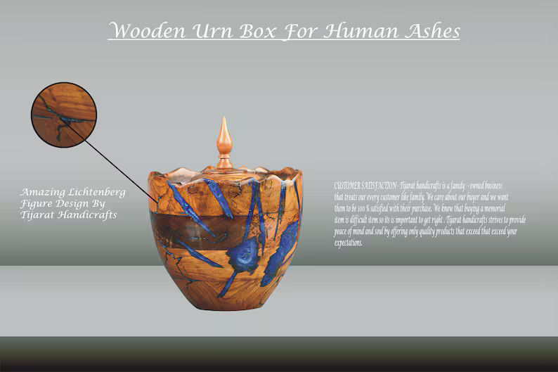 Wooden Urns for Human Ashes Adult Male Female – Cremation Urn Large Wood Urn Box