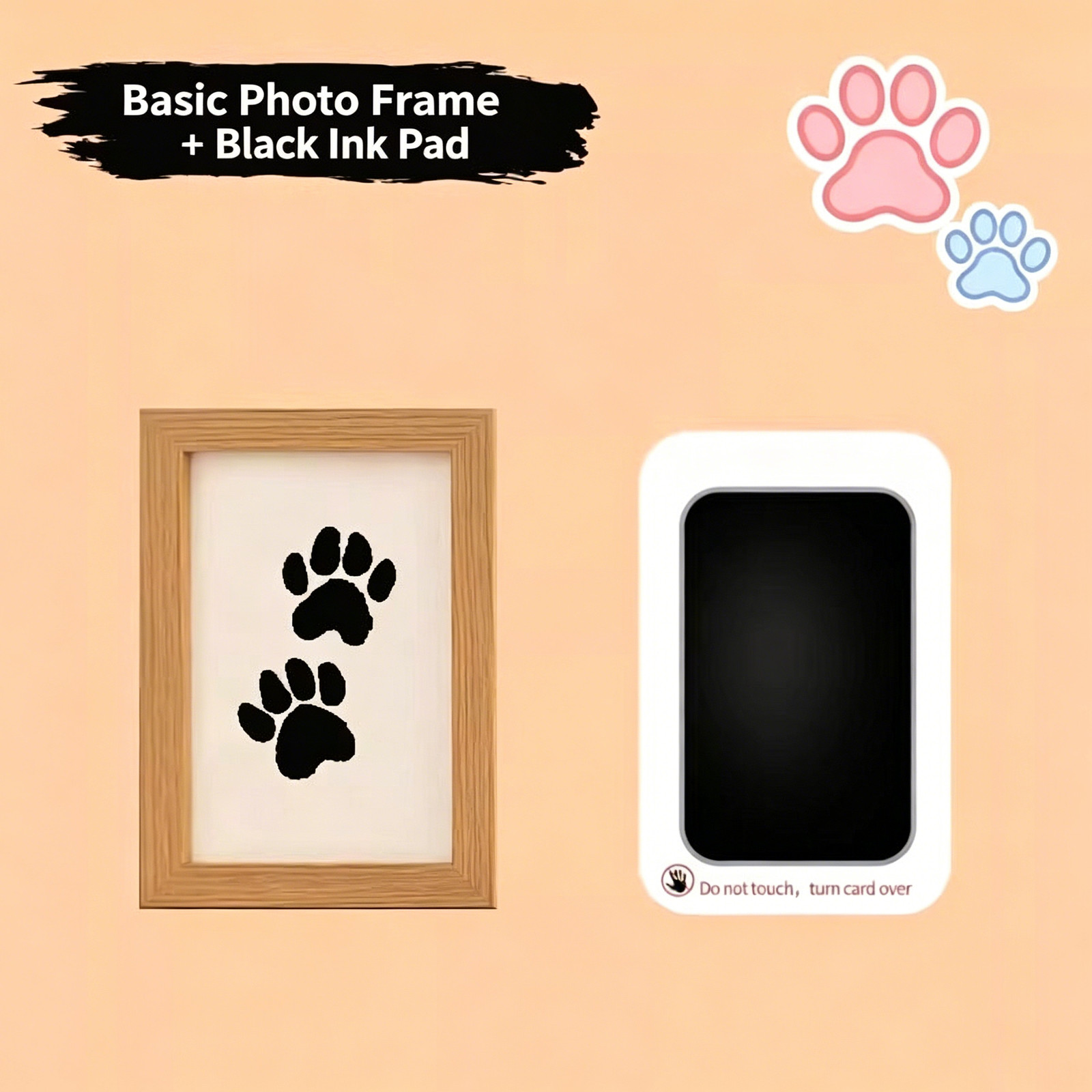 Pet Paw Print Memorial No-Wash Ink Pad Photo Frame Desktop Ornament Dog Cat Paw