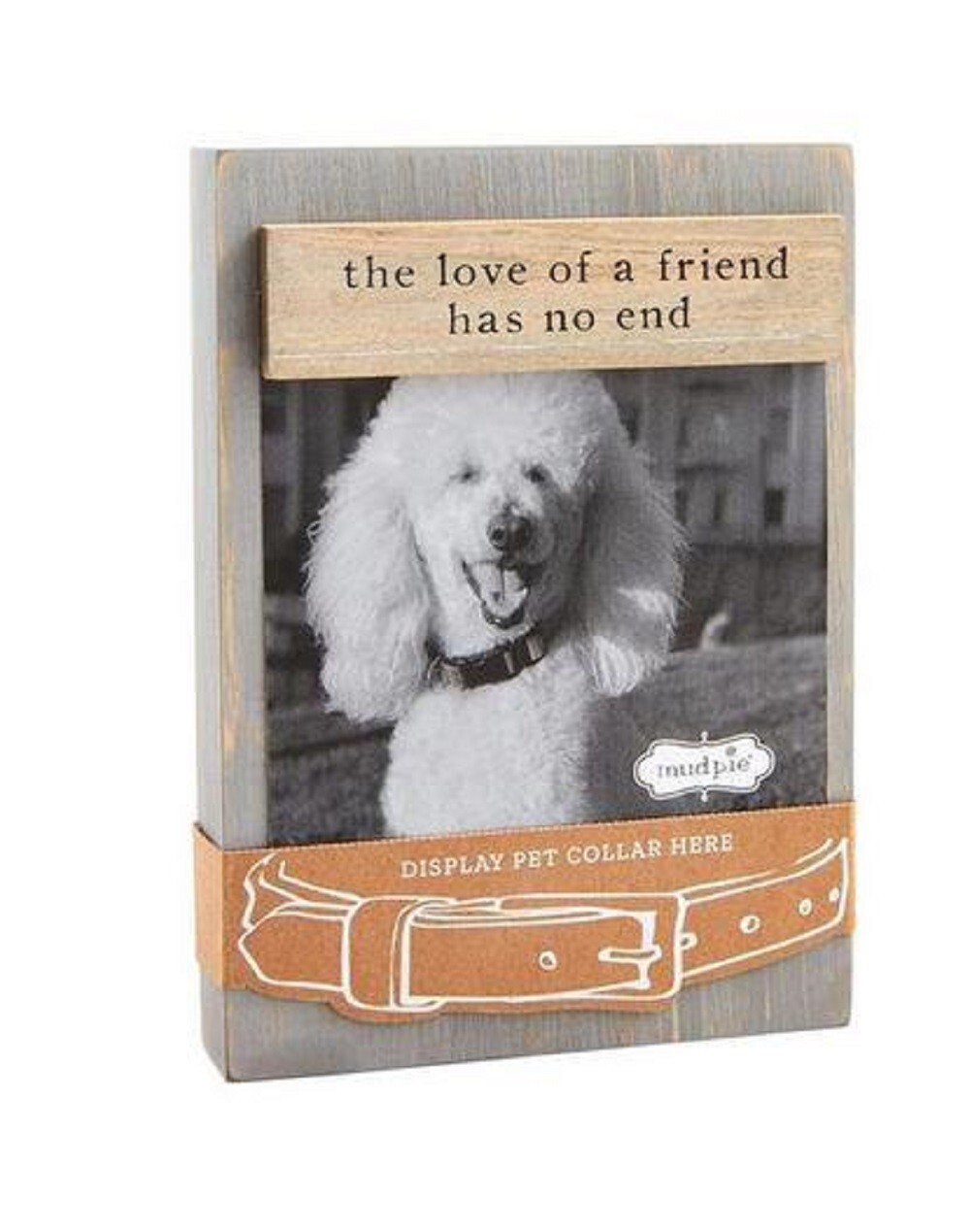 New Mud Pie Pet Memorial Keepsake Picture Frame Dog or Cat Sympathy GRAY COLLAR
