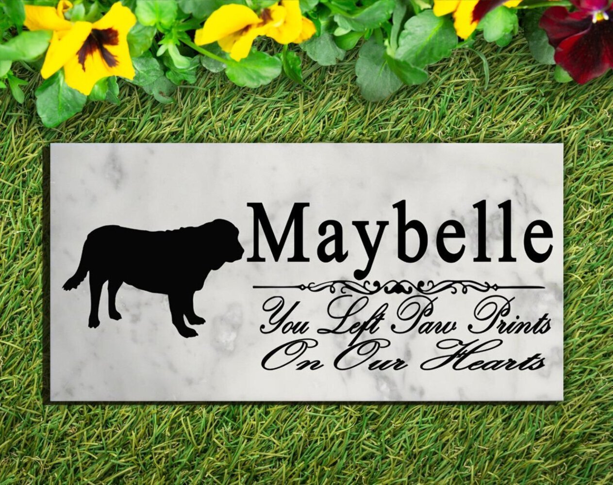 Spanish Mastiff Memorial Stone Personalized Dog Garden Plaque Marker Outdoor or
