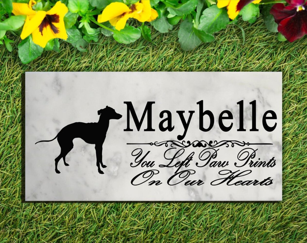 Italian Greyhound Memorial Stone Personalized Dog Garden Rock Grave Marker Outdo