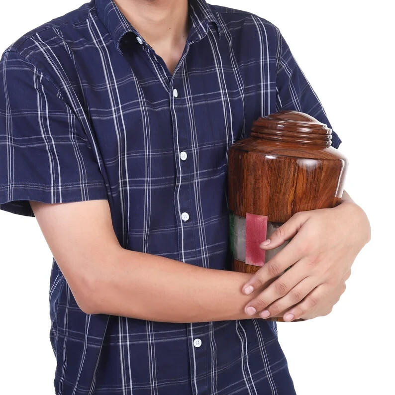 Wooden Urns for Human Ashes Adult Male Female – Cremation Urn Large Wood Urn Box