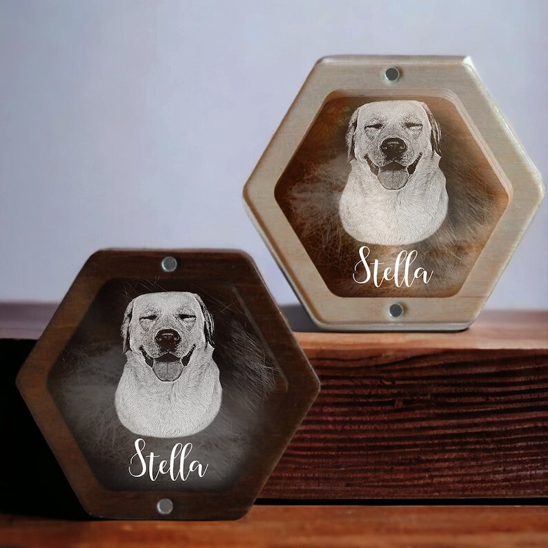 Custom Pet Hair Keepsake First Christmas Gift, Dog Portrait Gift, Pet Loss Gifts