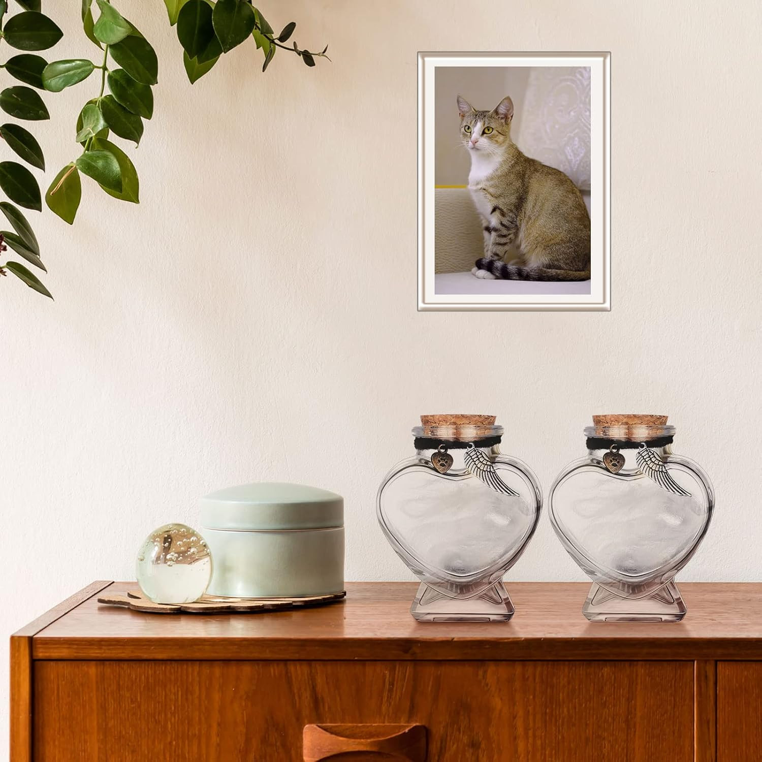 Eaasty 2 Sets Memorial Bottle for Pet Hair, Pet Fur Keepsake Fur Memorial, Clear