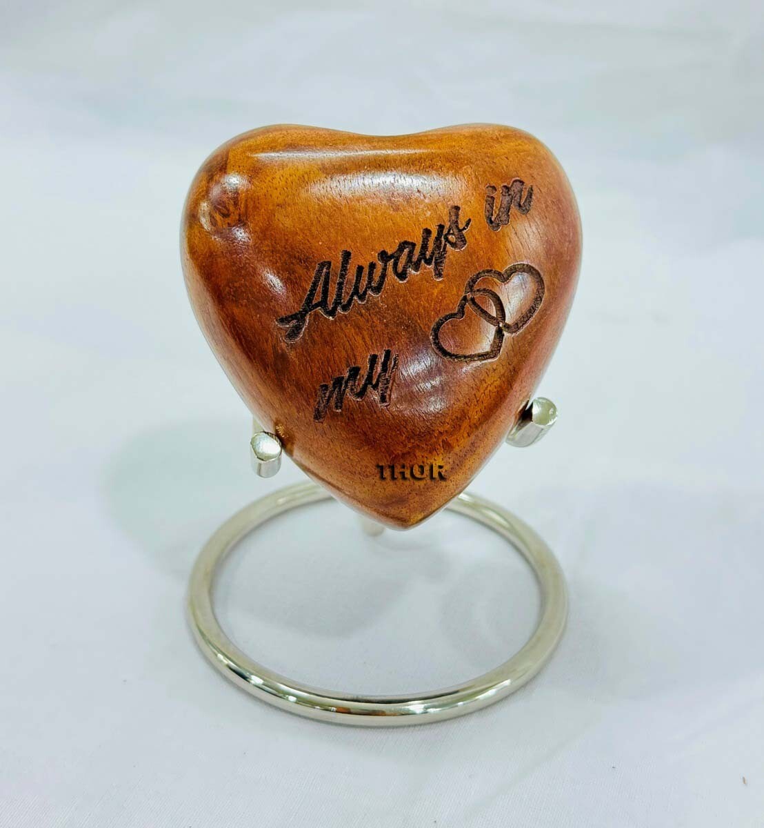 Adults & Love Ones with Premium Display Wooden Heart Keepsake Urn – Mini Ash Ur