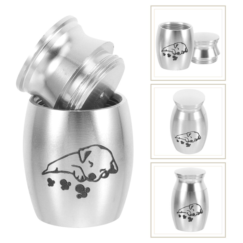 Alloy Pet Urn Cinerary Casket Memorial Cremated Box Small Cat Ashes Container