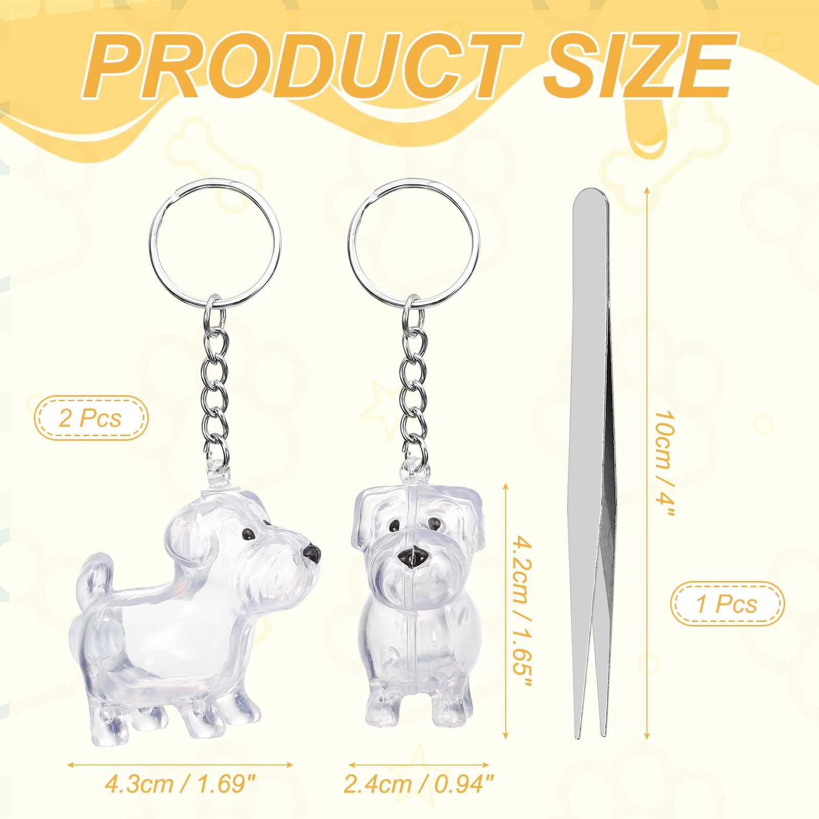 2Pcs Dog Hair Collector Keychain with Tweezers Style 3