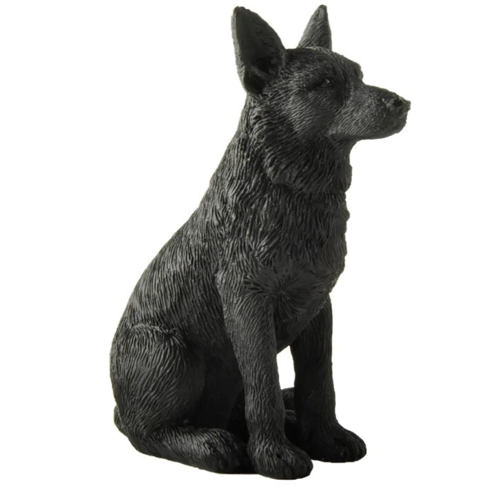 Holiday Stocking Stuffer 3.5″ Black German Shepherd Dog Sitting Up Figurine