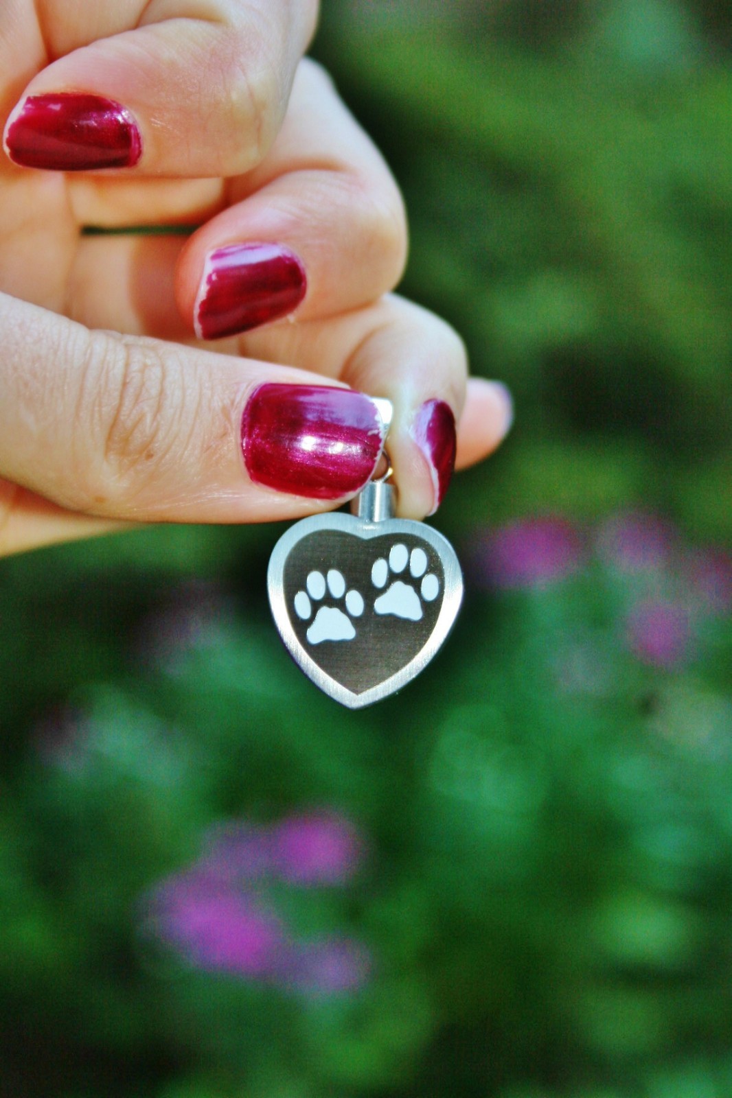 Cremation Jewelry Pendant Urn Necklace for Ashes Pet Dog Cat Paw Print Heart Ash
