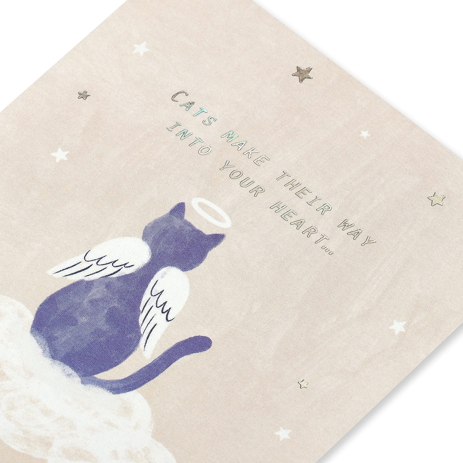 Pet Condolence Card for Cat Lovers, Memorial Keepsake, Grieving Gift, Beige