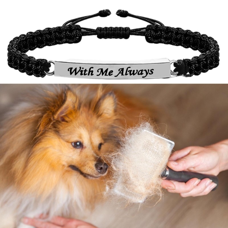 Stainless Steel Memorial Bracelet For Pet Cremation Ashes And Hair Keepsakes