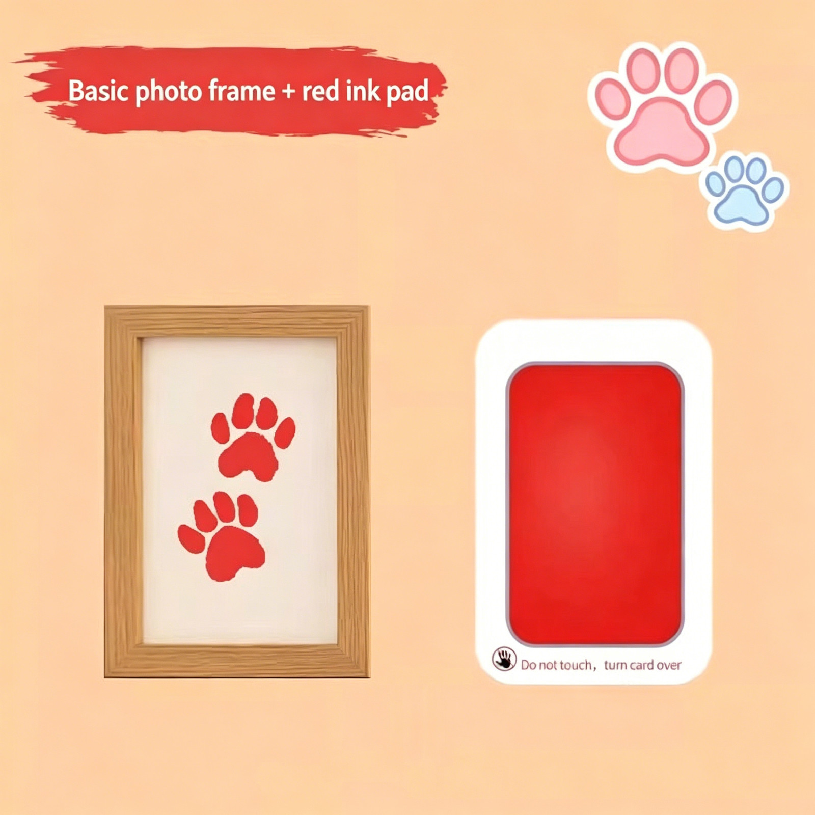 Pet Paw Print Memorial No-Wash Ink Pad Photo Frame Desktop Ornament Dog Cat Paw