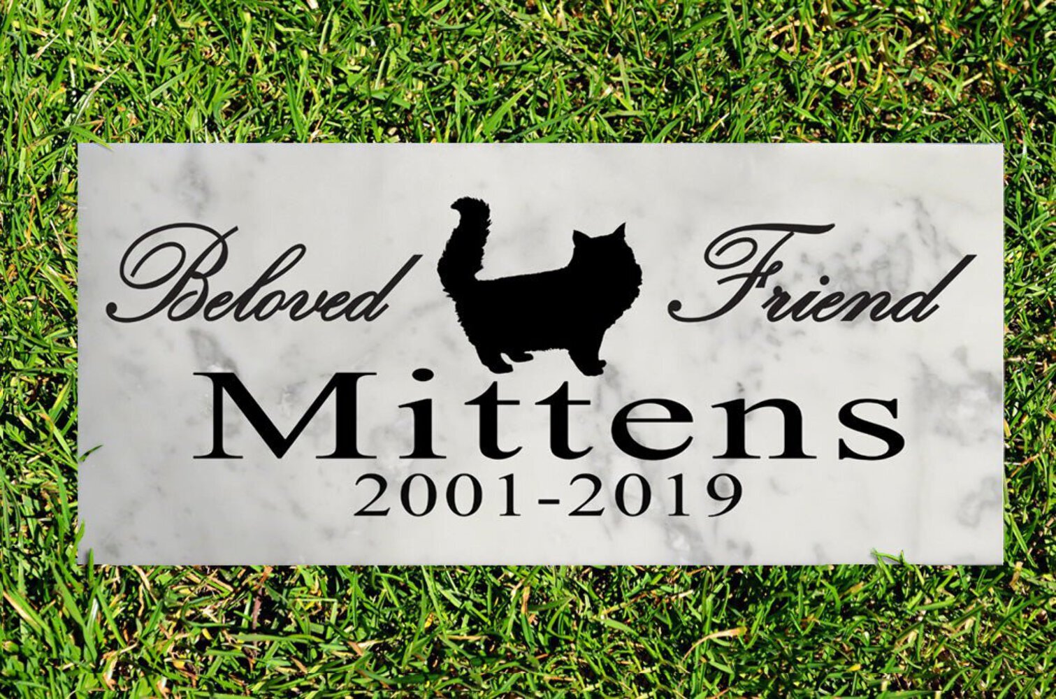Cat Memorial Stone Plaque Marker Outdoor Beloved Friend Garden Plaque