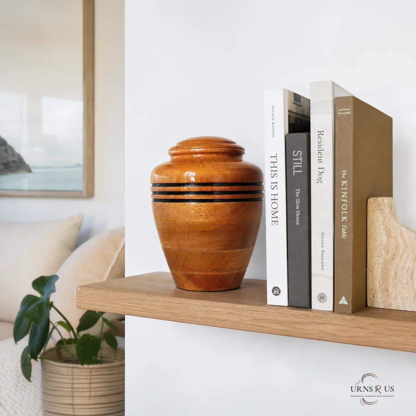 Serene Timber Wooden Cremation Urn – Handcrafted Memorial for Ashes