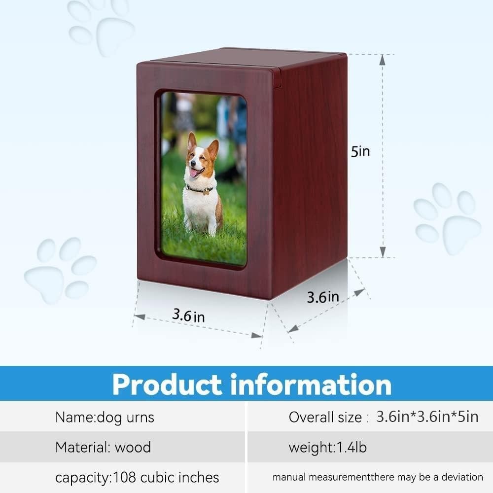 Simple Pet Urn Pet Cremation Urn, Wood Urns for Pets Cat/Dog Urn for Ashes Gits