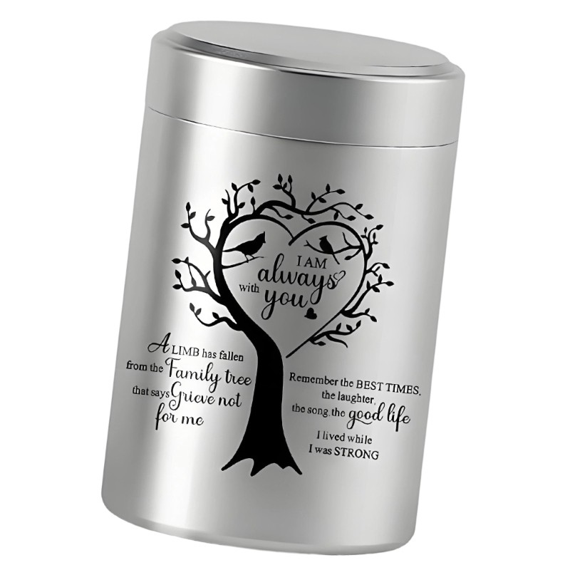 Elegant Aluminum Mini Trees Of Life Urn With Secure Opening For Ashes Keepsakes