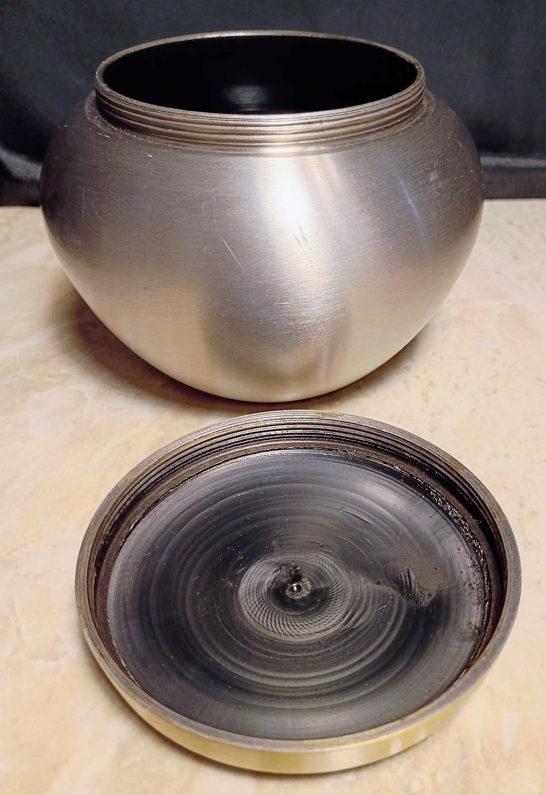 Steel & Brass Pawprint Design Pet Ashes Urn #2- Small, Heavy, Secure, Beautiful