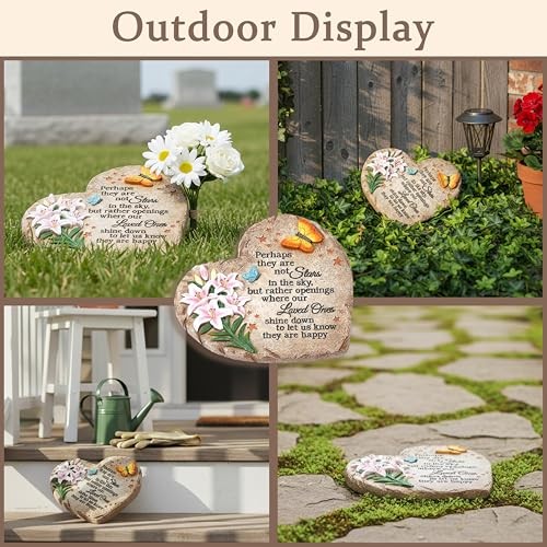 Memorial Garden Stone with Heartfelt Quote, 10 inch Garden Stepping Stones,