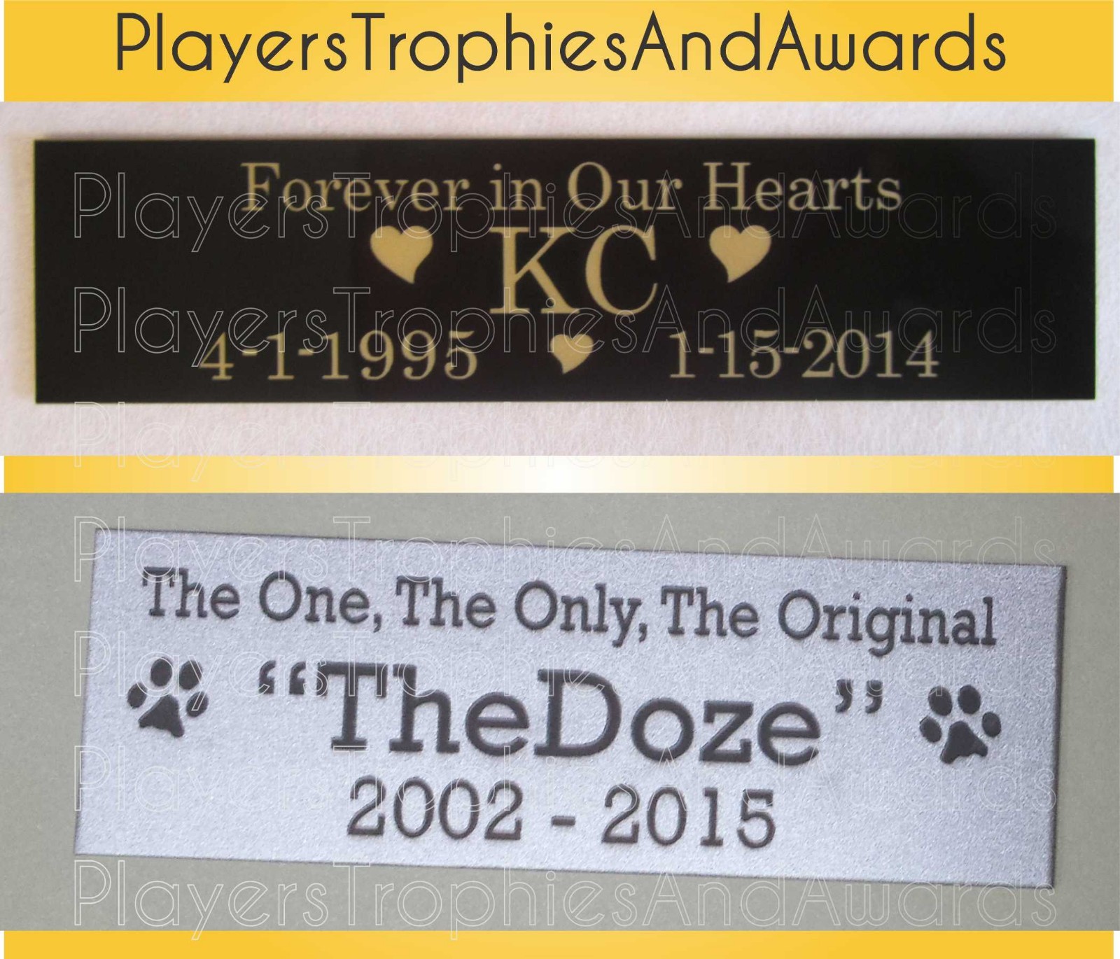 Pet memorial 1 x 3 Custom name plate aluminum metal Custom engraving 1×3 dog cat