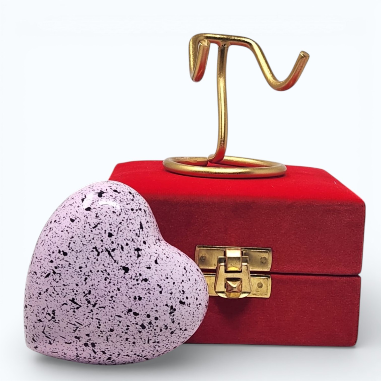Decorative Mini Heart Urn for Ashes Keepsake Cremation Memorial with Stand & Box