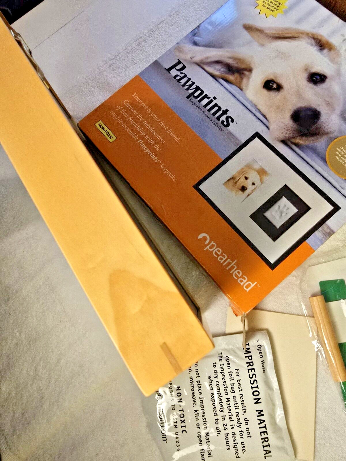 Dog Cat DIY Paw Print Impression Kit Natural Quality Frame 11 x 14 Pet Picture