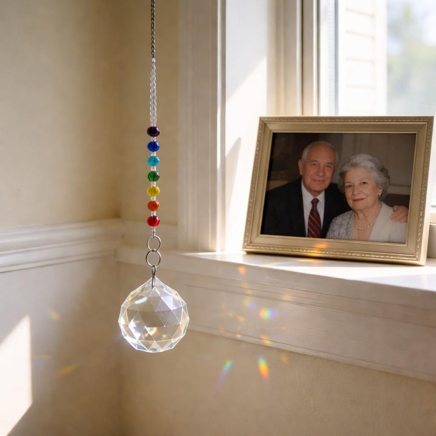 Memorial Crystal Suncatcher with Stand – Sympathy Gift for Loss of Loved O