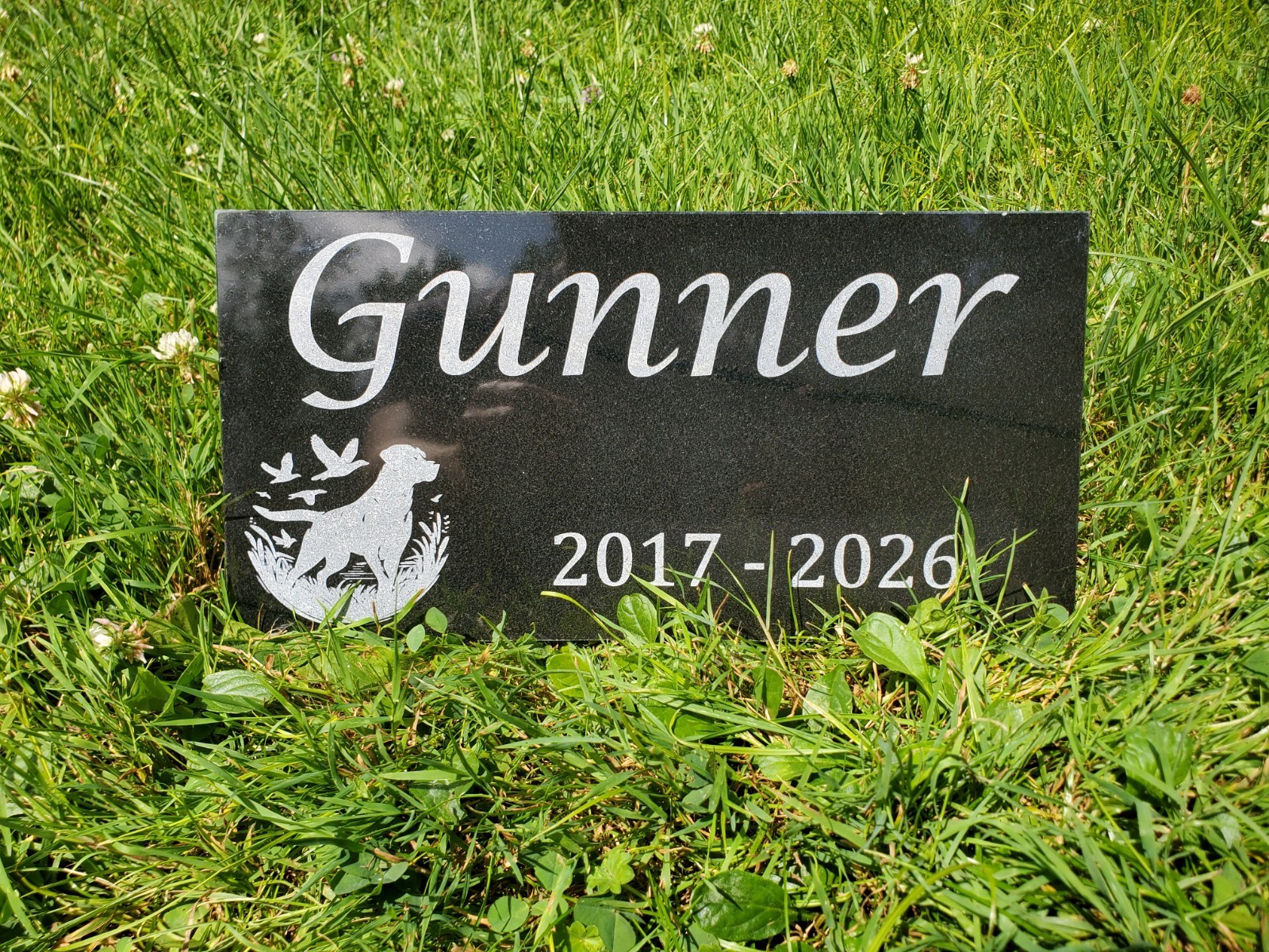 Hunting Dog Grave Marker Headstone Garden Pet Loss Memorial Burial Stone t25
