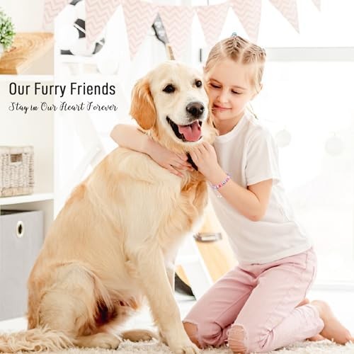 Dog Memorial Gifts, Pet Sympathy Rainbow Bridge Pet Memorial Bracelet Colorful