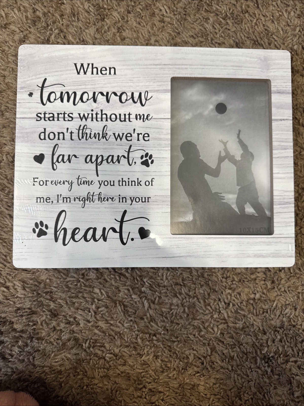 Pet Memorial Wooden Picture Frame With “When Tomorrow Starts Without Me” Poem