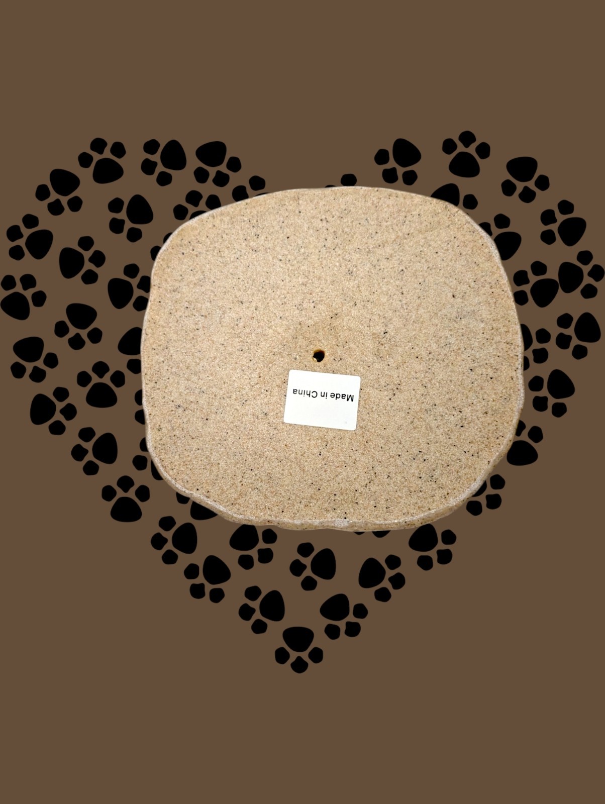 PET DOG Memorial Stone PAW PRINTS Free Standing Remembrance 3D Brown Plaque