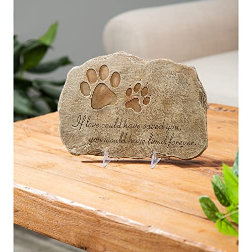 Pet Paw Print If Love Could Have Saved You Garden Memorial Stone | Outdoor